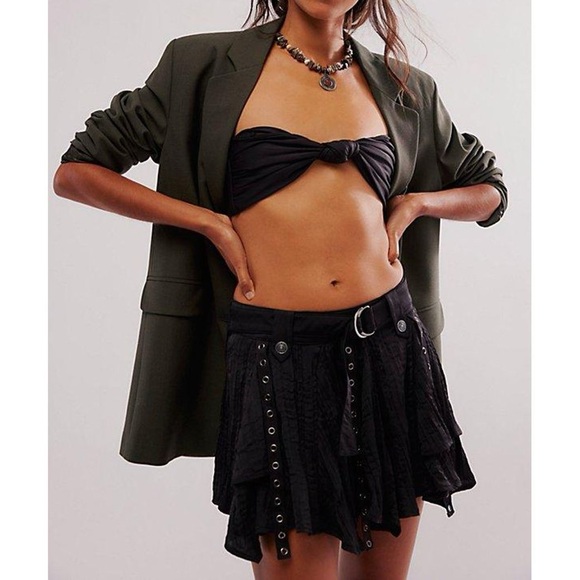 Free People - Rue Mini Skirt in Black - Picture 5 of 15